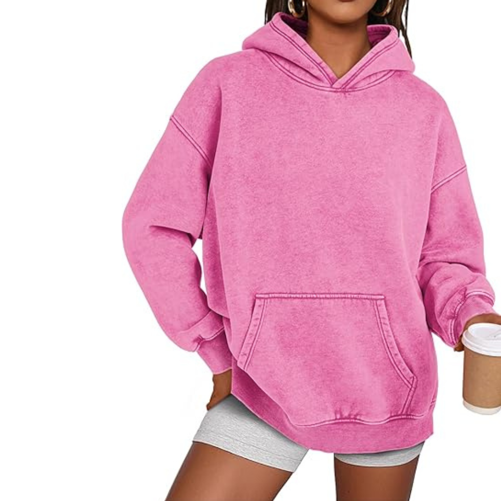 Oversized Acid Wash Hoodie Women