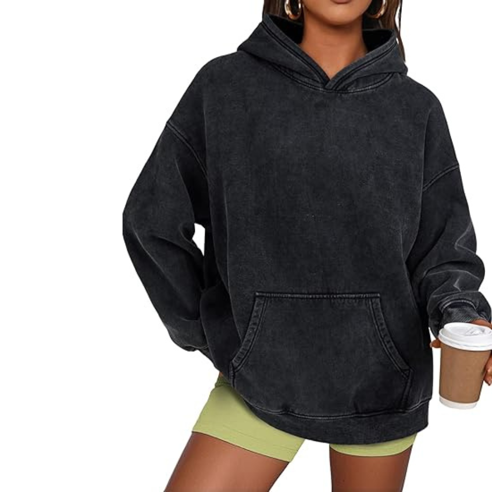 Oversized Acid Wash Hoodie Women